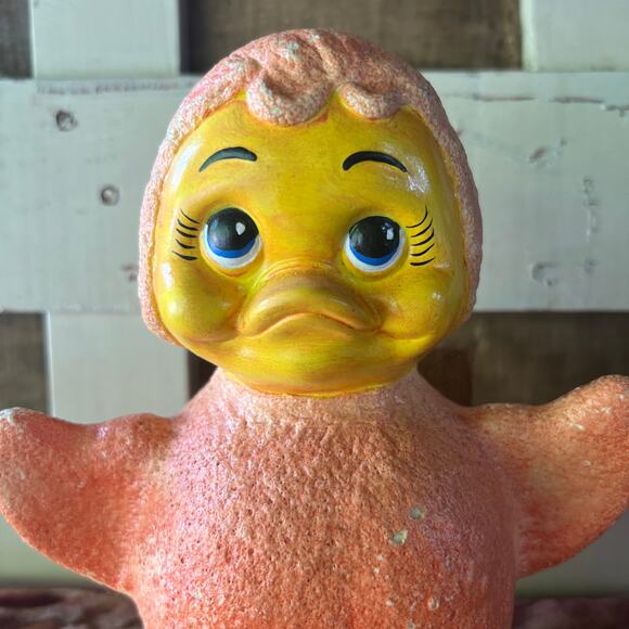 Vintage Holland Mold Company Quirky Tangerine Texture Duck Statue Figurine HOMCO - Picture 3 of 10